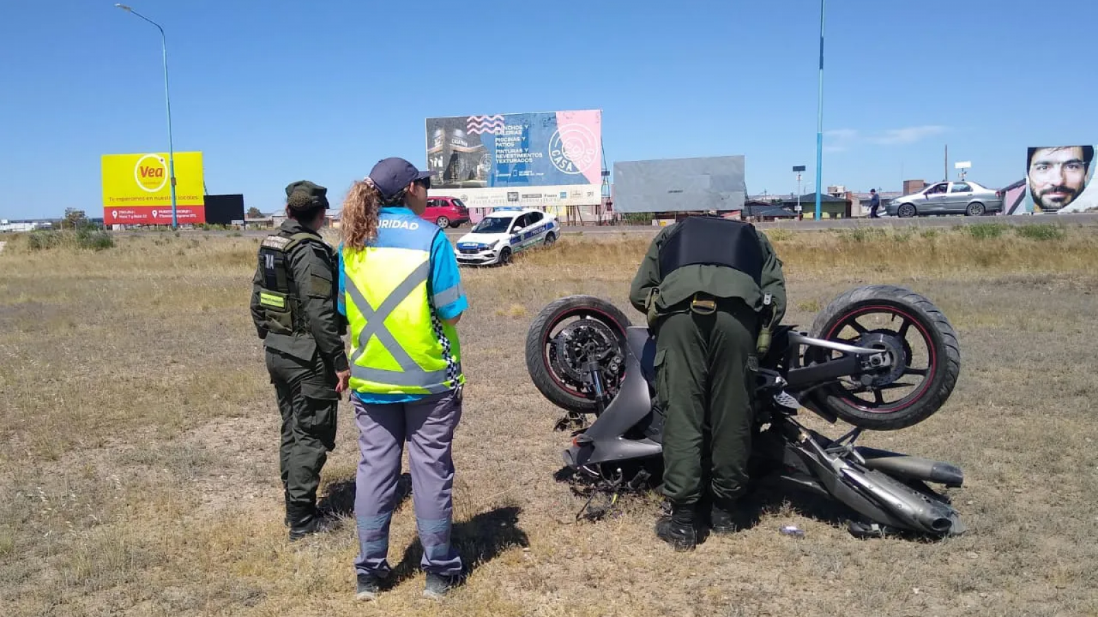 Accidente de moto en la Ruta Nacional 25 cerca de Trelew
