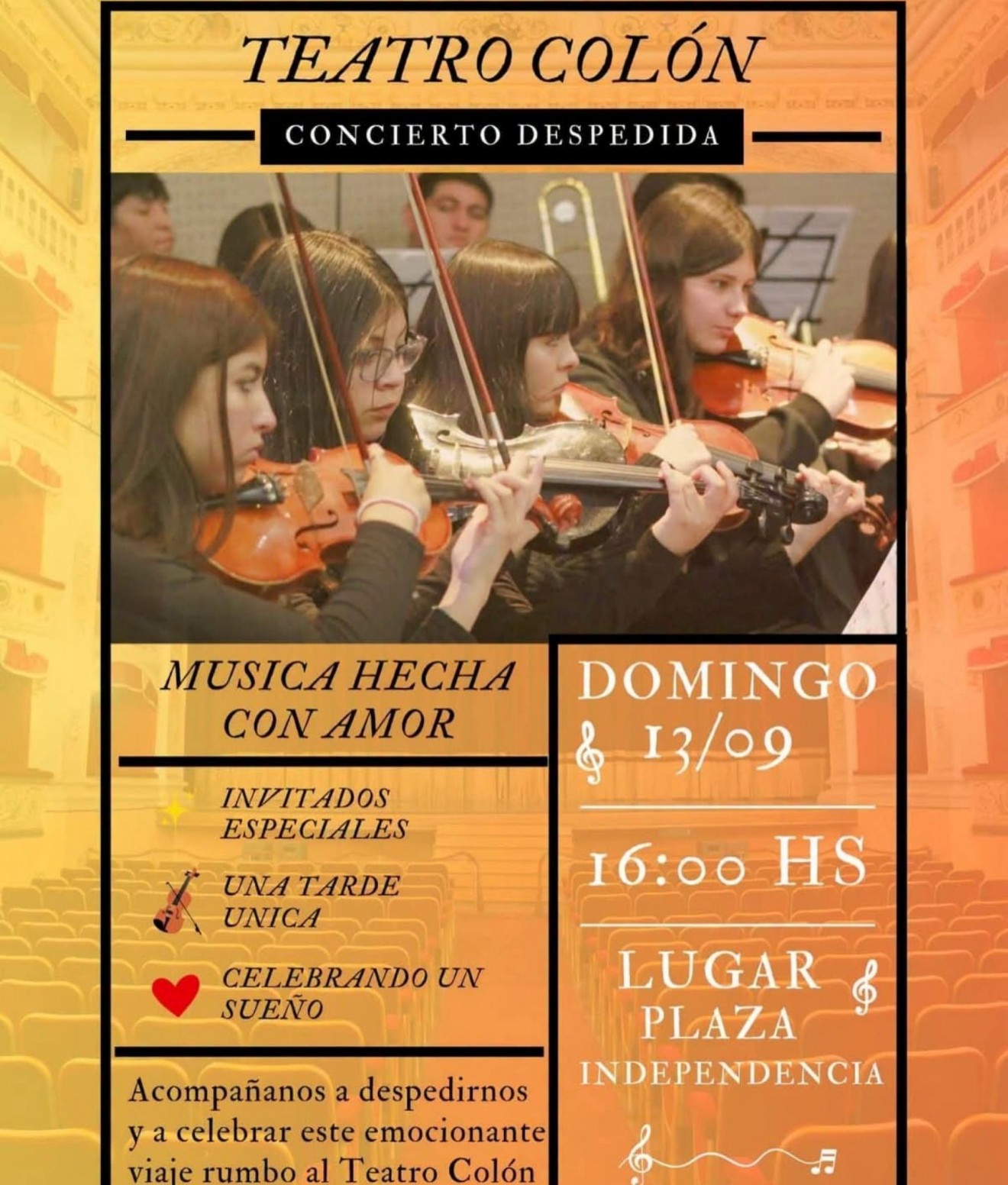 Trelew: la Orquesta del barrio INTA se despide antes de cumplir su gran sueño en el Teatro Colón