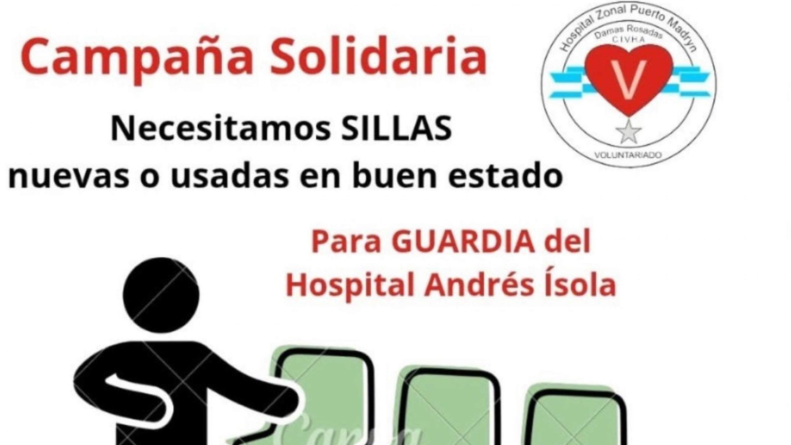 Piden donaciones de sillas para la guardia del Hospital Andrés Ísola